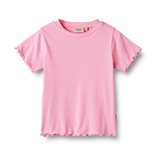 WHEAT t-shirt med flsekanter T-shirt S/S Irene Pink