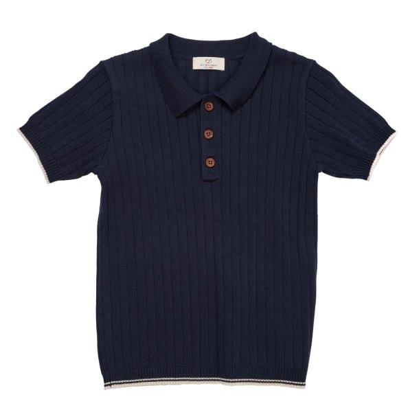 Copenhagen Colors strik polo Rib Knitted Polo Navy