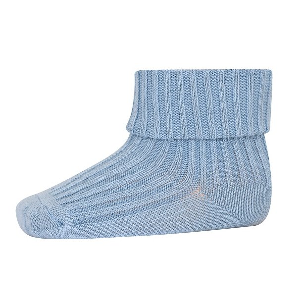 Strømper til baby og børn mp Denmark Cotton Rib Baby Socks Dusty Blue 1468 - mp Denmark -