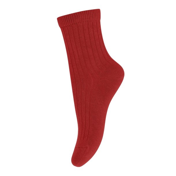 mp Denmark strmper til brn Cotton Rib Socks Tomato 1315