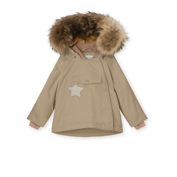 MINI A TURE vinterjakke med Wang Fleece Lined Winter Jacket Fur Savannah Tan - MINI A -