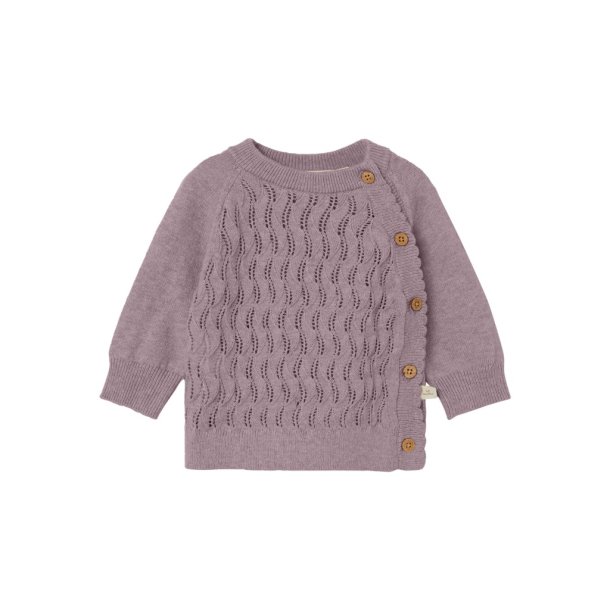 Lil' Atelier strik Nina LS Wrap Knit Quail Melange