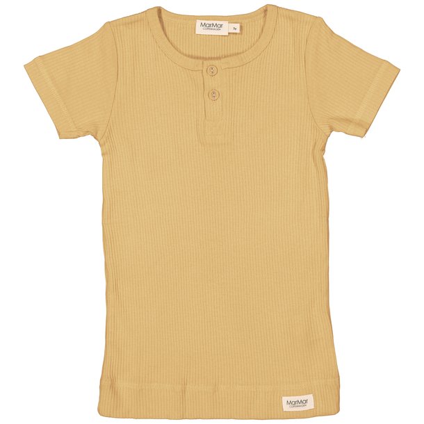 MarMar t-shirt i rib med knapper Tee SS Modal Dijon