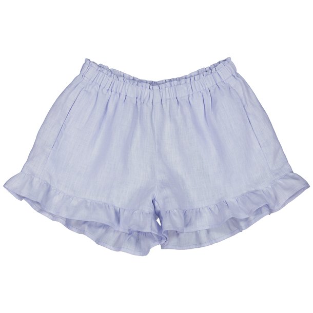 MarMar Shorts med flser Pala Frill Linen Blue Mist