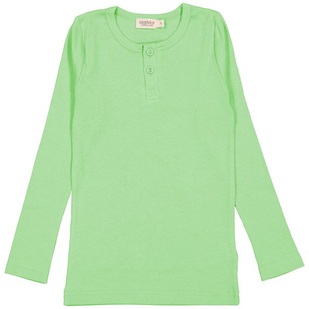 MarMar Bluse med knapper Tee LS Modal Fine Rib Clover