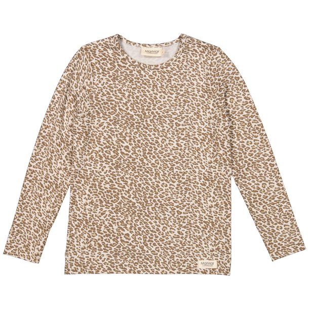 MarMar bluse Leopard Tee LS Forest Brown Leo