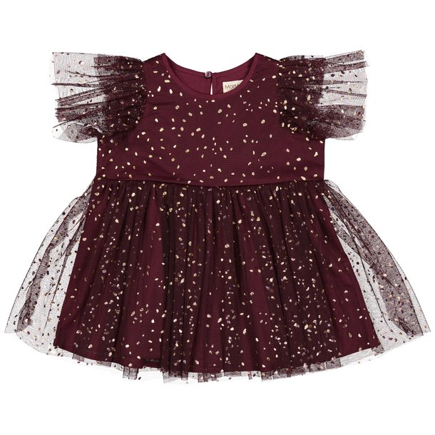 MarMar kjole tyl Deandra Ballerina Dotty Dress Deep Mulberry