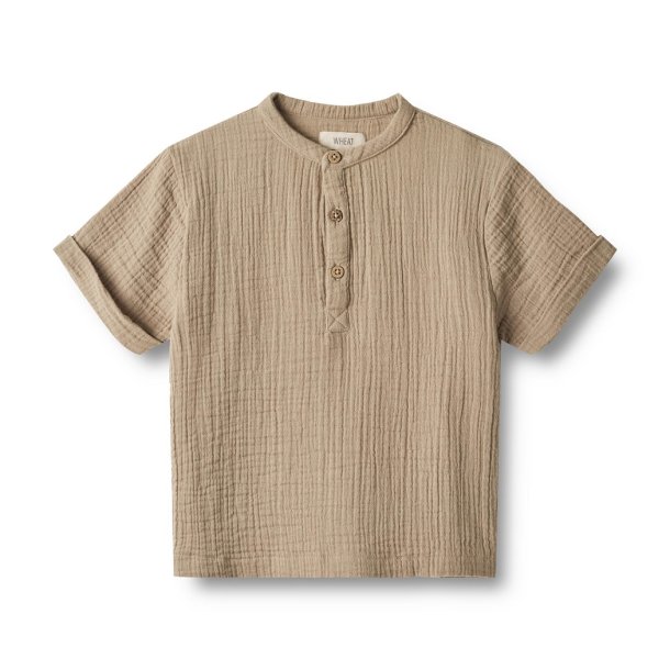 WHEAT skjorte med korte rmer Shirt SS Svend Beige Stone 