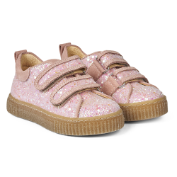 jazz Procent melodrama Glimmer sneakers til børn fra Angulus børnesko i lyserød glitter - Angulus  - Krusedulle