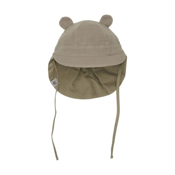 HUTTEliHUT solhat med rer Summerhat Ears Muslin Silver Sage