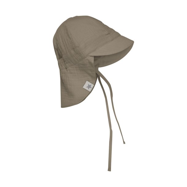 HUTTEliHUT solhat med nakkeskygge Summerhat Muslin Silver Sage