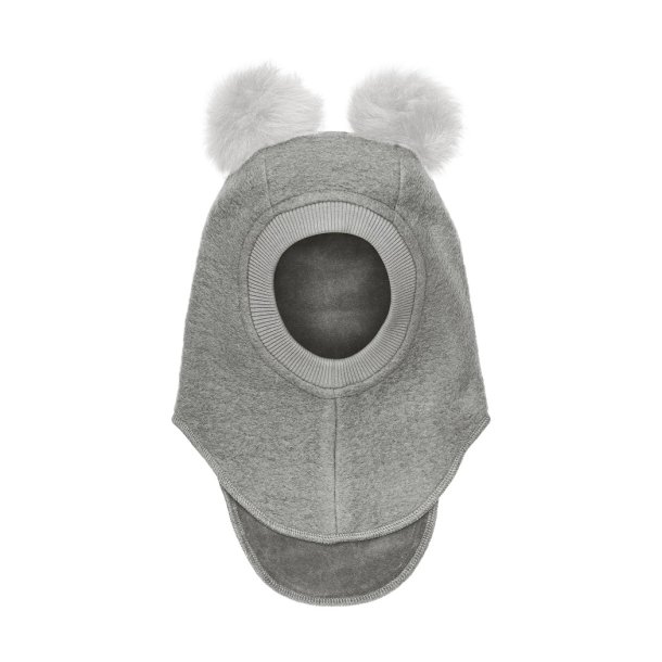 HUTTEliHUT elefanthue Balaclava Wool Alpaca Pompoms Medium Grey Melange 1220