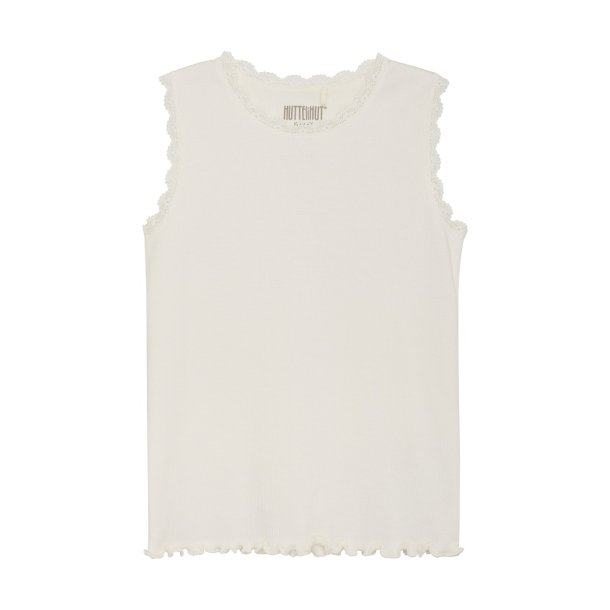 HUTTEliHUT top med blonder Tank Top Rib Eggnog