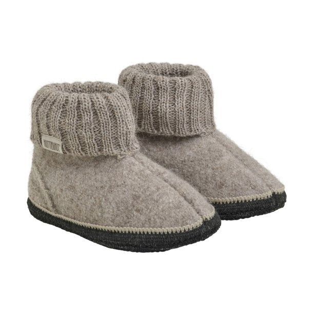 HUTTEliHUT uldhjemmesko Slippers Wool Camel Melange