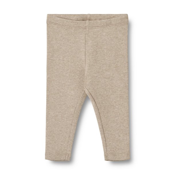 WHEAT Rib Leggings til baby Maddy Gravel Melange