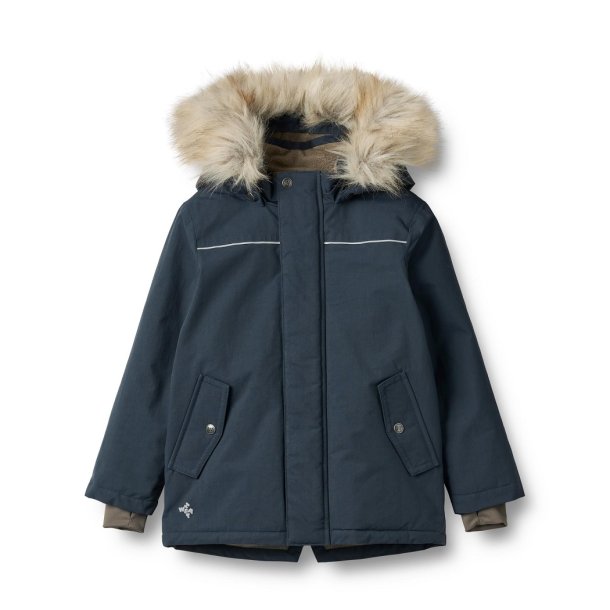 WHEAT vinterjakke med fakefur pels Jacket Kasper Tech Dark Blue