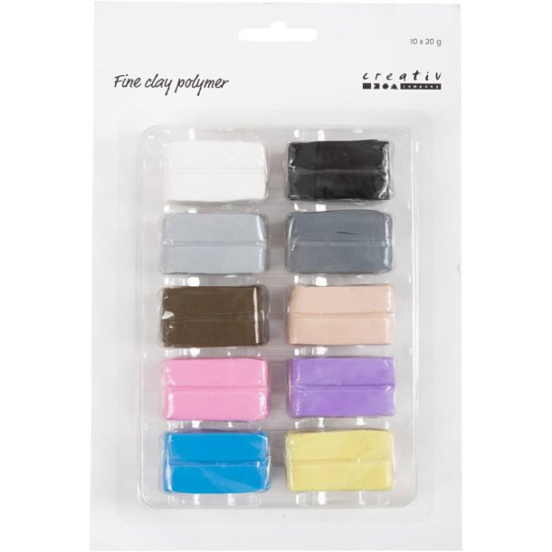 Creative Company Fine Clay Polymer Pastelfarver 10 pk.