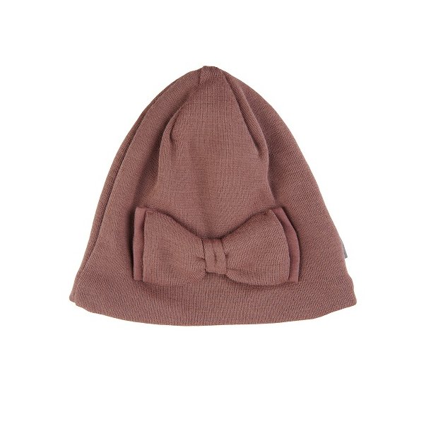 mikk-line hue Wool Hat with Bow Nutmeg