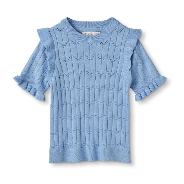 Fliink T-shirt i strik Sunny SS Blouse Little Boy Blue