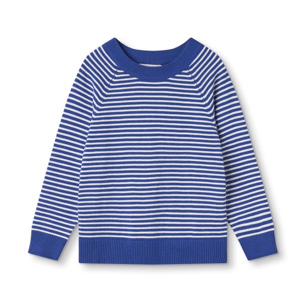 Fliink Strik bluse Anchor Stripe LS Pullover Mazerine Blue Cloud Dancer Stripe 