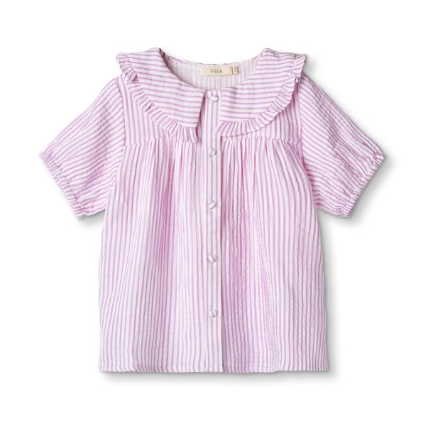 Fliink Skjorte med korte rmer Ciao Stripe SS Shirt Cloud Dancer Pink Stripe