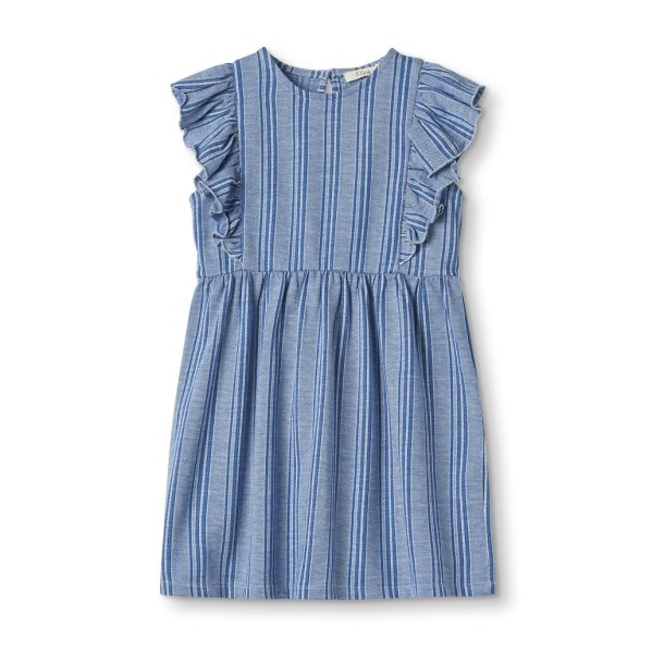 Fliink Kjole Miro Dress Cloud Dancer Mazerine Blue Stripe