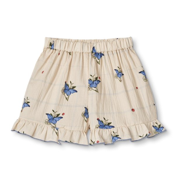 Fliink Shorts med sommerfugle Sally Shorts Sandshell AOP