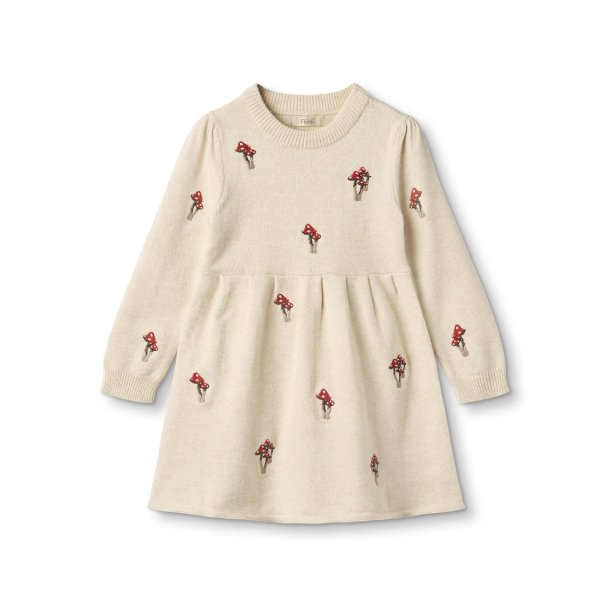 Fliink strik kjole med svampe Benna Mushroom Dress Sandshell