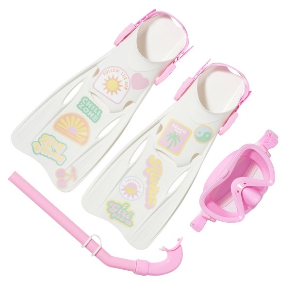 SunnyLife Snorkelst med svmmefdder Kids Snorkel Set Medium Summer Sherbet Pink