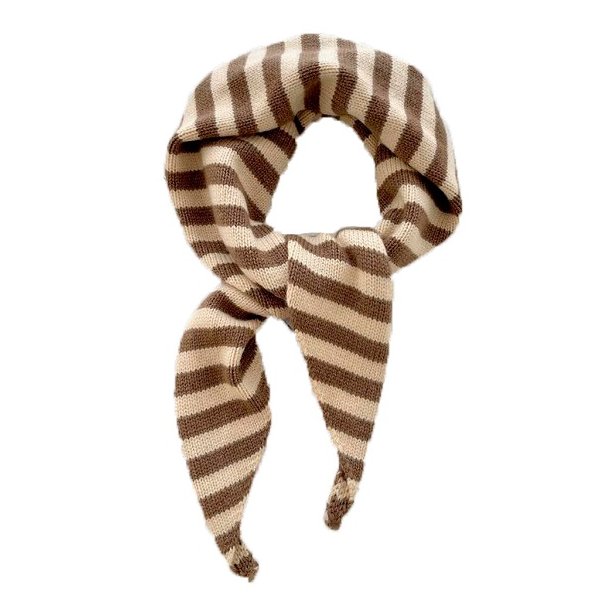 tørklæde med striber i råhvid/brun fra By Stær - By Stær - Krusedulle