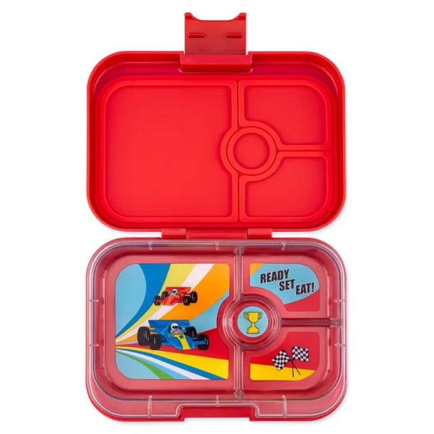 Yumbox madkasse med 4 rum Panino Roar Red Race Cars Tray