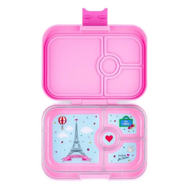 Yumbox madkasse med 4 rum Panino&nbsp;Fifi Pink Paris Je T'ame Tray