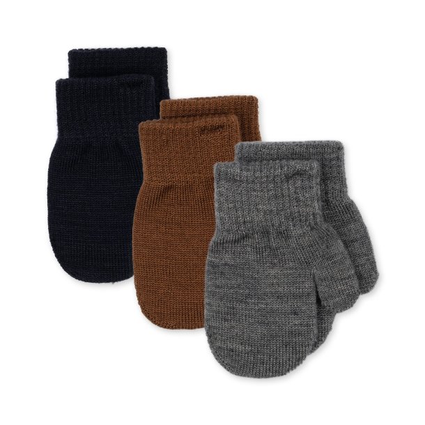 Konges Sljd strikvanter 3-pak Filla Mittens Midnight