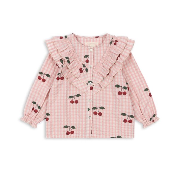 Konges Sljd bluse Kim Frill Blouse Cherry Check