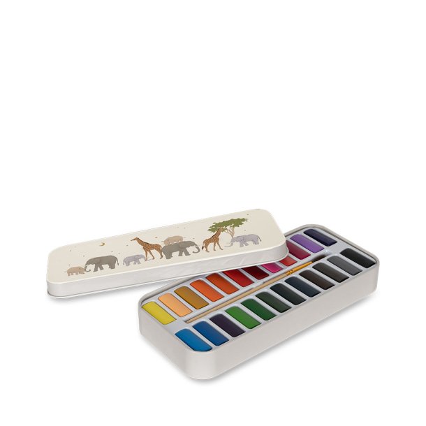 Konges Sljd vandfarver Water Colors Tin Box Safari