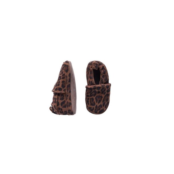 Skindfutter til brn fra Melton i brun leopard - Leather Shoe Argyle