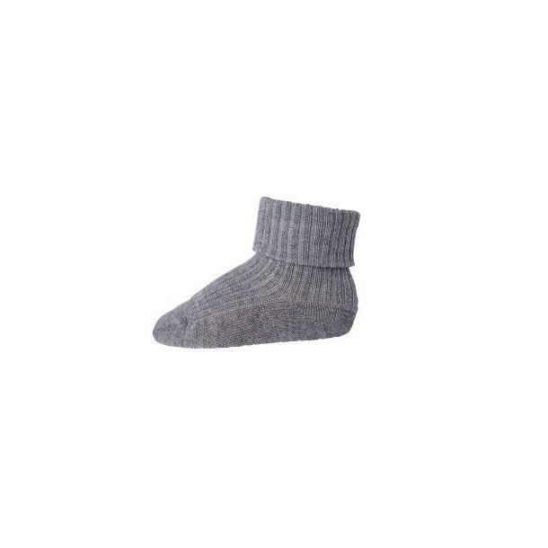 Ankelstrømper i fra mp Denmark Baby Socks Grey Melange 491 - mp Denmark - Krusedulle